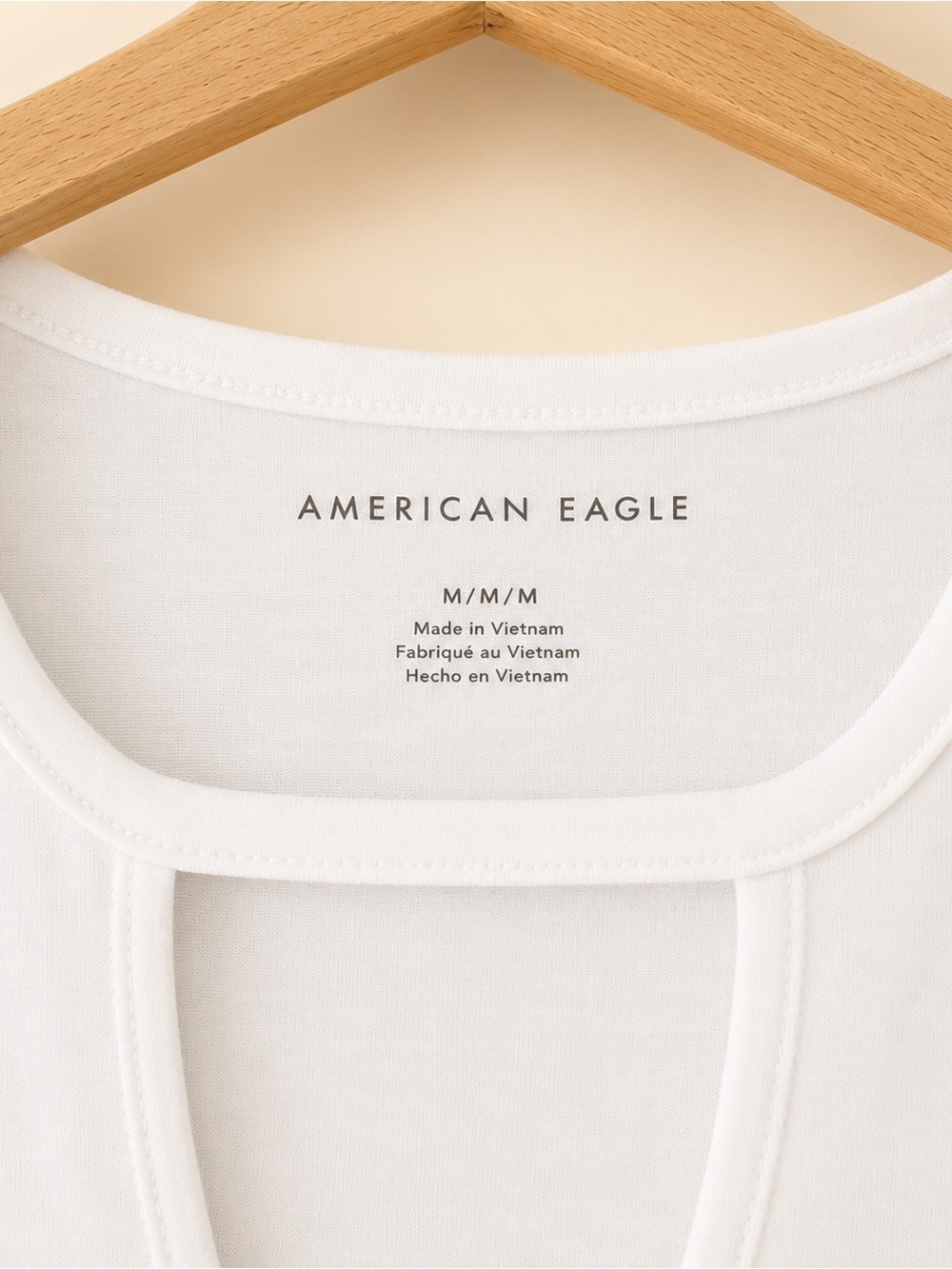 American Eagle Outfitters White Cold-Shoulder V-Neck Top, Medium - Picture 3 of 4